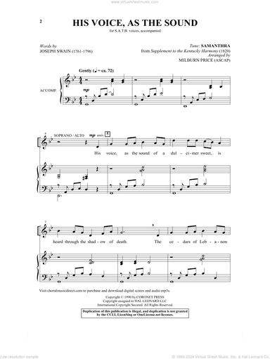 His Voice As The Sound (arr. Milburn Price)