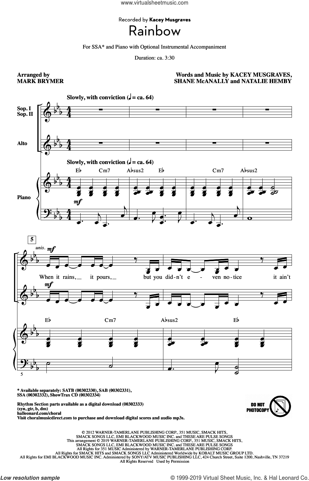 Rainbow (arr. Mark Brymer)