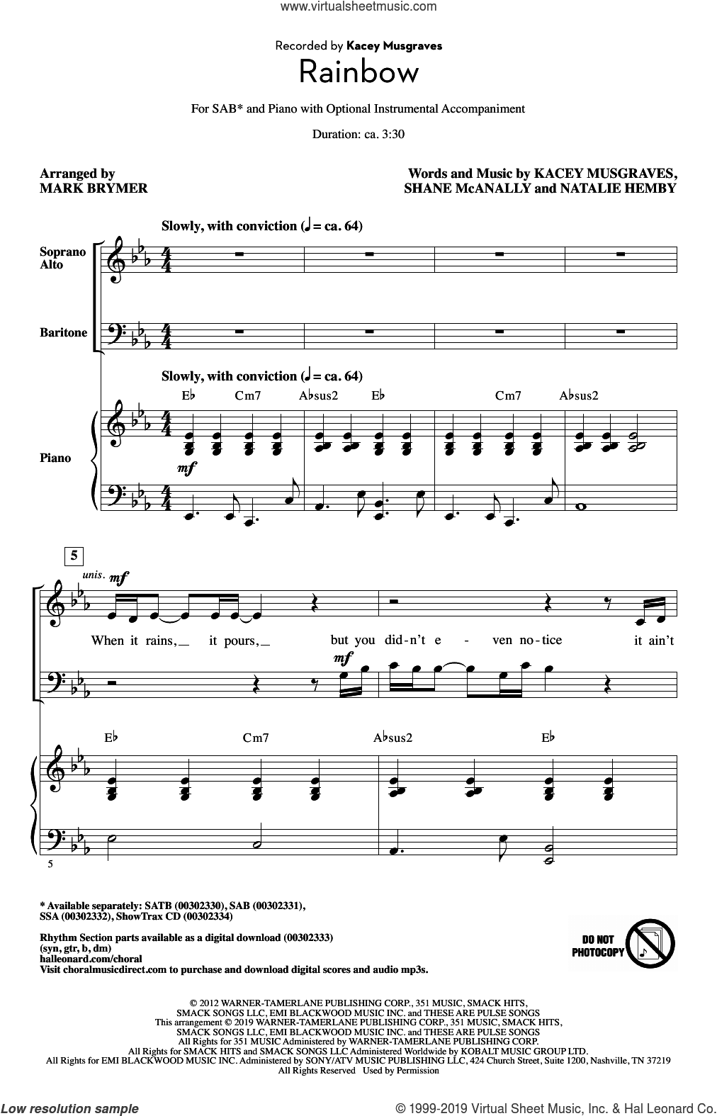 Rainbow (arr. Mark Brymer)