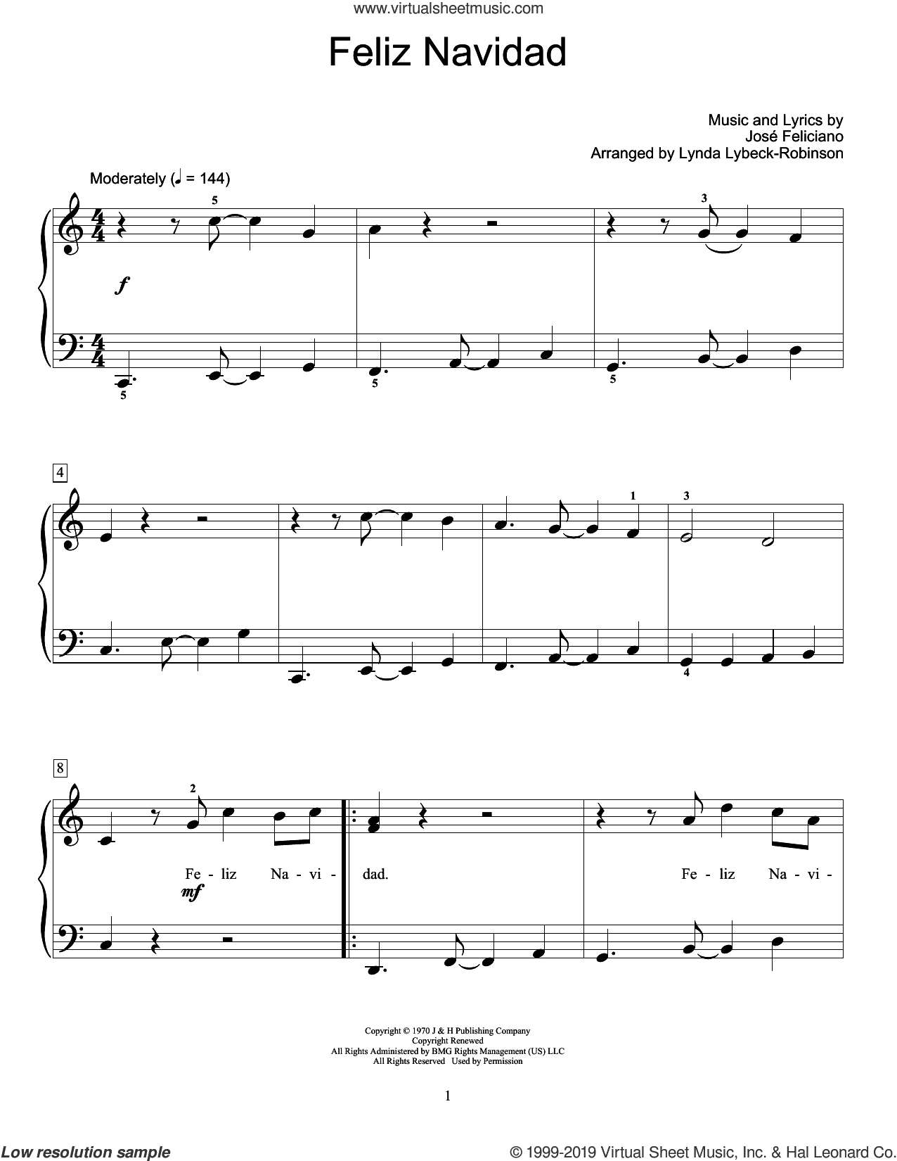 Feliz Navidad (arr. Lynda Lybeck-Robinson)