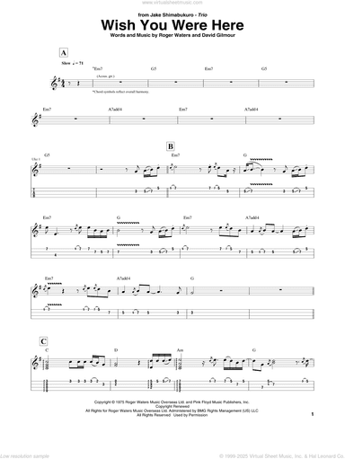Wish You Were Here (arr. Jake Shimabukuro Trio)