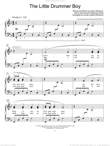 The Little Drummer Boy (arr. Lynda Lybeck-Robinson)