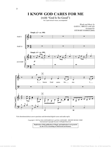 I Know God Cares For Me (with "God Is So Good") (arr. Stewart Harris)