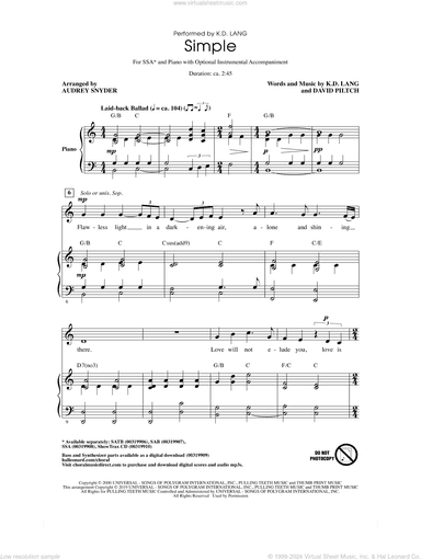 Simple (arr. Audrey Snyder)