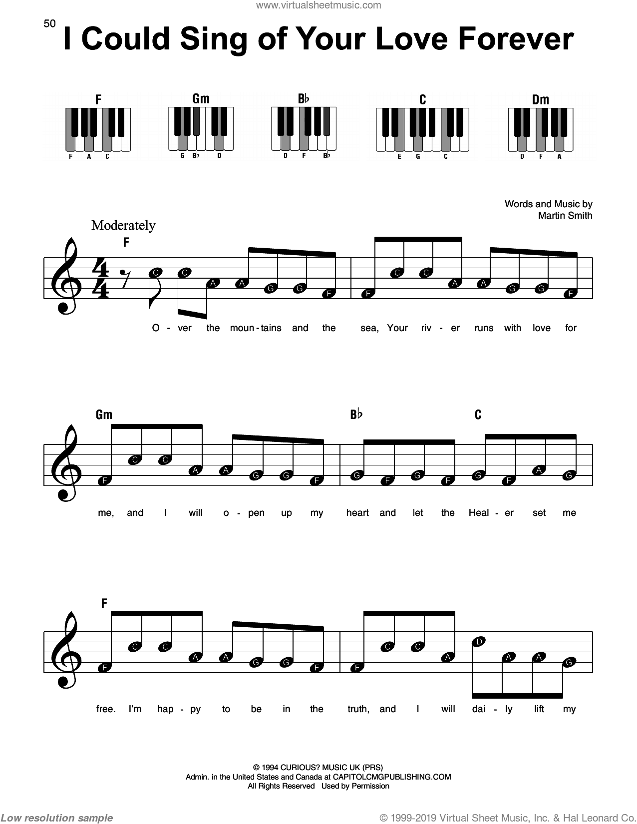 I Could Sing Of Your Love Forever, (beginner)