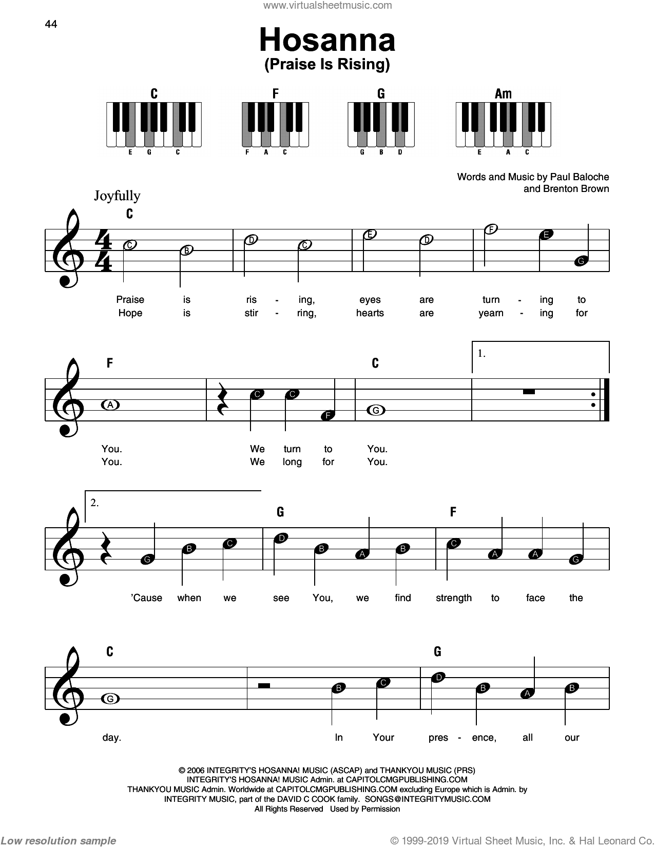 Hosanna (Praise Is Rising), (beginner) (Praise Is Rising)