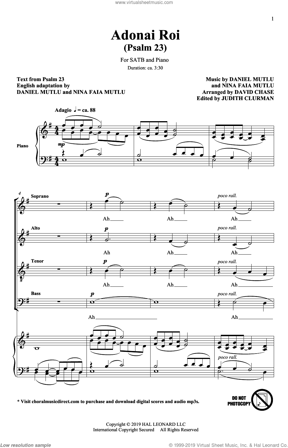 Adonai Roi (Psalm 23) (Rejoice: Honoring the Jewish Spirit) (arr. David Chase)