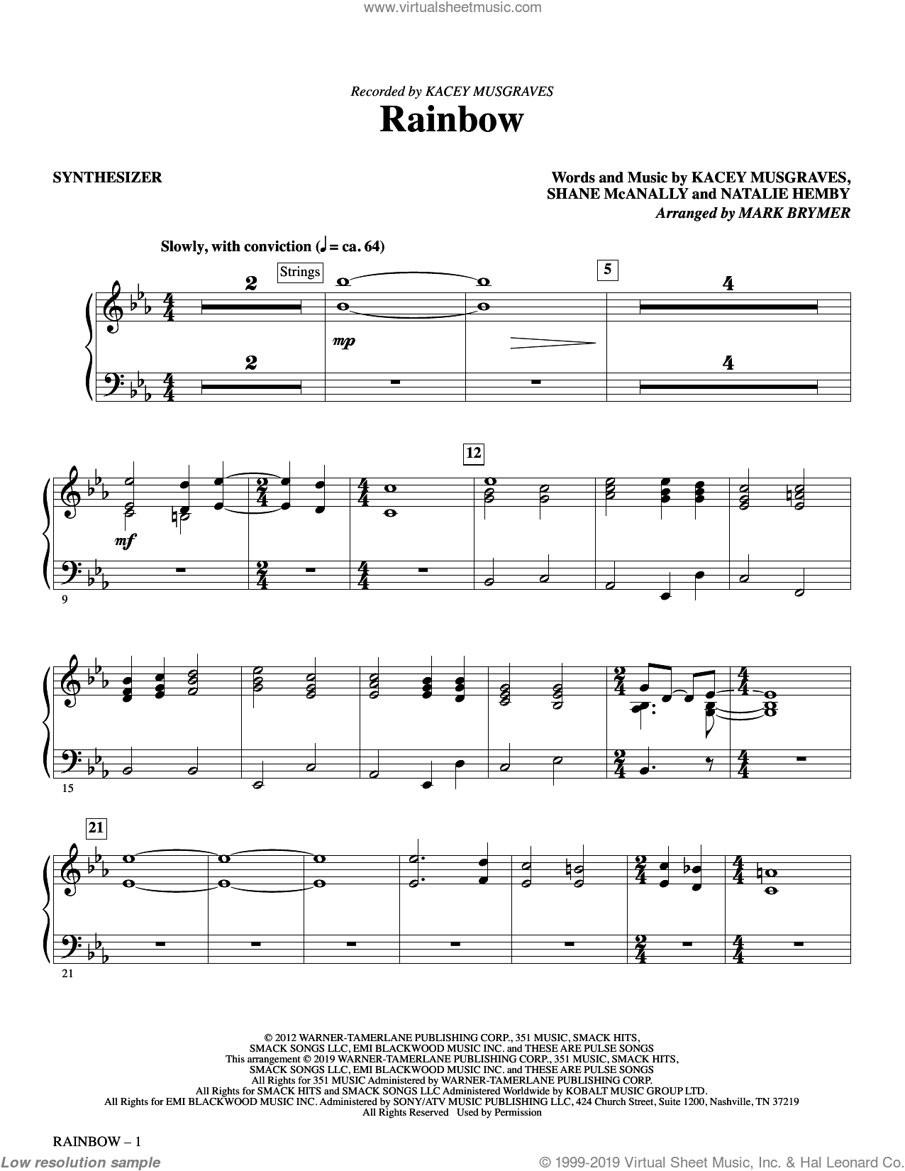 Rainbow (arr. Mark Brymer) (complete set of parts)