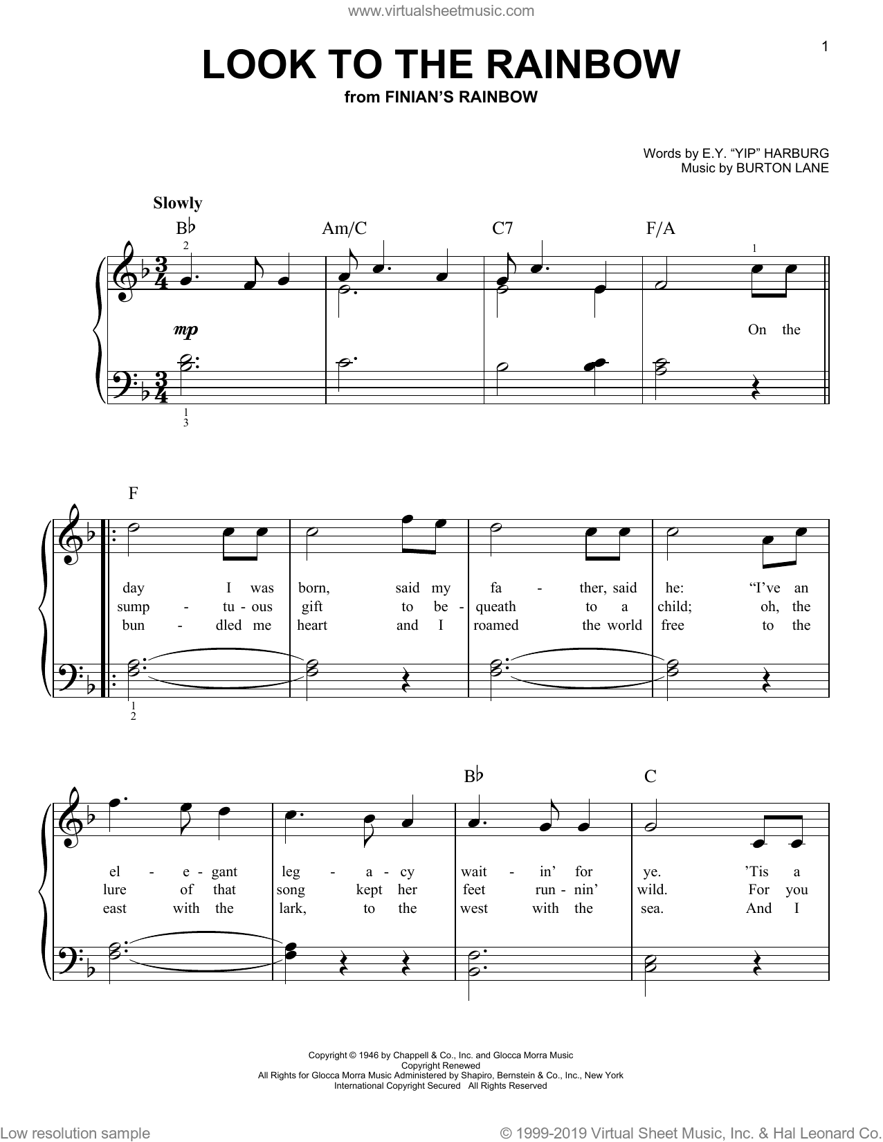 Look To The Rainbow (from Finian's Rainbow)