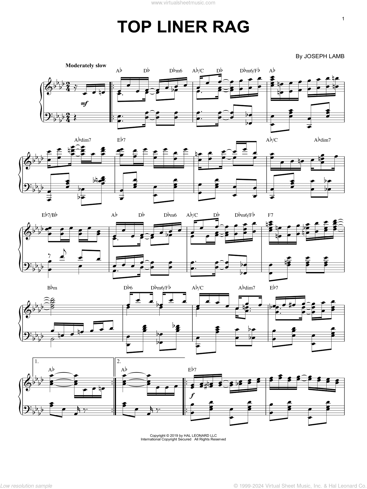 Top Liner Rag [Jazz version]