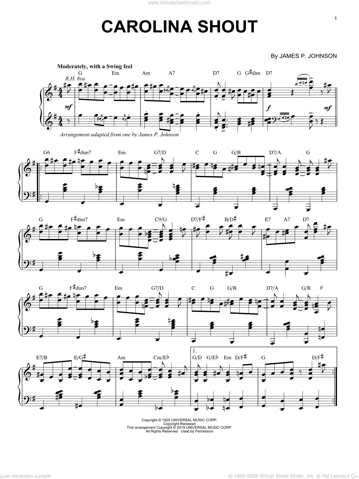 Carolina Shout [Jazz version]