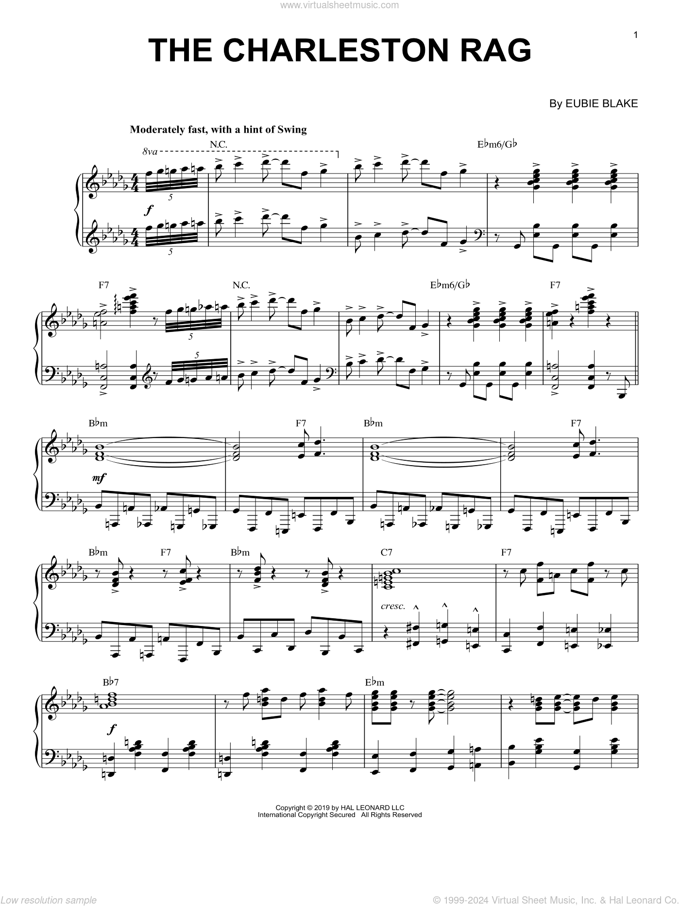 The Charleston Rag [Jazz version]
