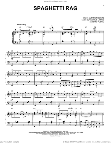 Spaghetti Rag [Jazz version]