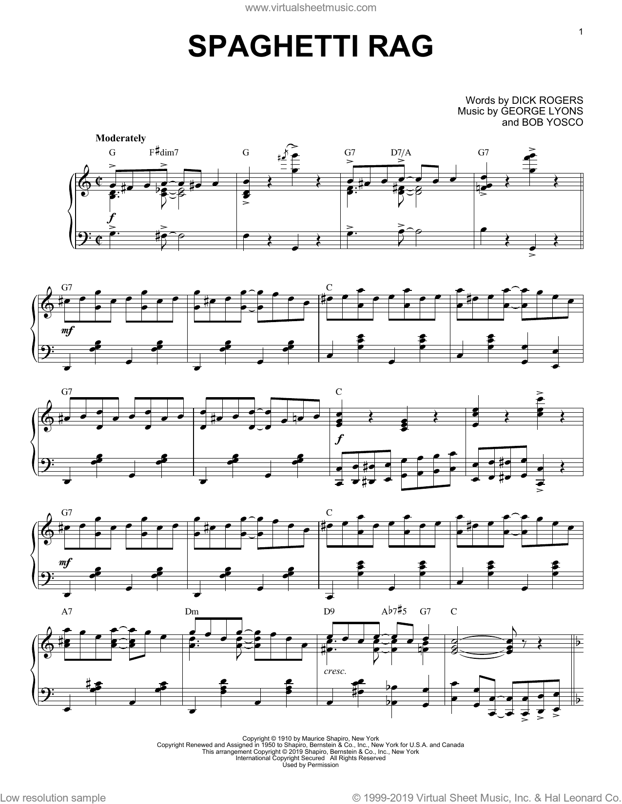 Spaghetti Rag [Jazz version]
