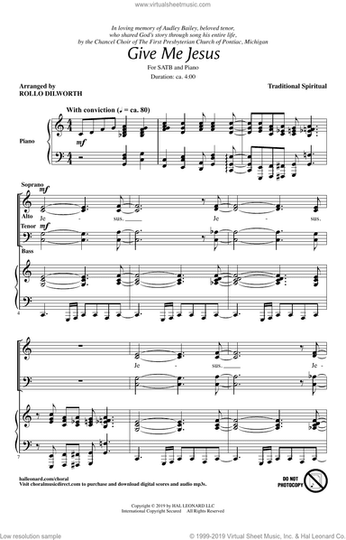 Give Me Jesus (arr. Rollo Dilworth)
