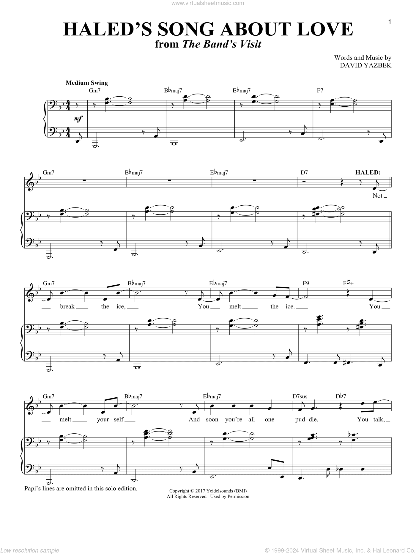 Haled's Song About Love [Solo version] (from The Band's Visit)