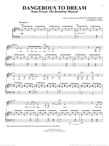 Dangerous To Dream [Solo version] (from Frozen: The Broadway Musical)