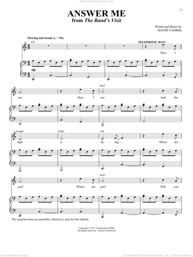 Answer Me [Solo version] (from The Band's Visit)