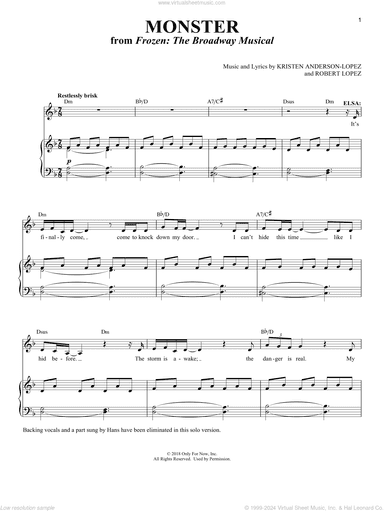 Monster [Solo version] (from Frozen: The Broadway Musical)