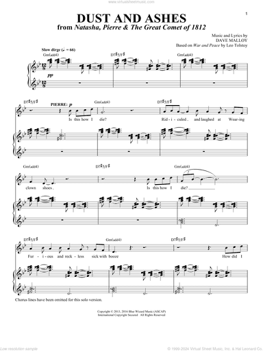 Dust And Ashes [Solo version] (from Natasha, Pierre and The Great Comet of 1812)
