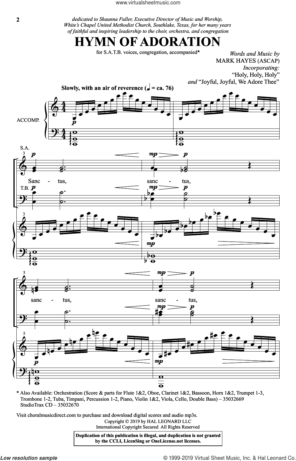 Hymn Of Adoration (incorporating "Holy, Holy, Holy" and "Joyful, Joyful, We Adore Thee")