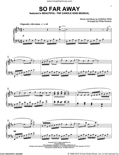 So Far Away [Classical version] (from Beautiful: The Carole King Musical) (arr. Phillip Keveren)