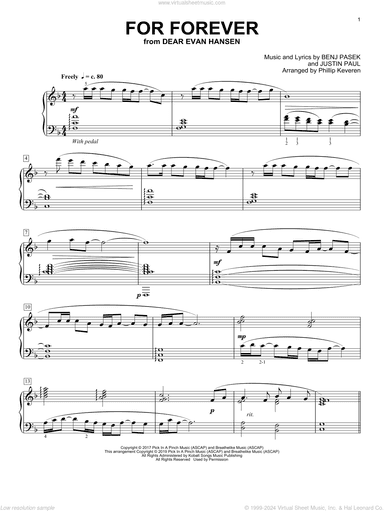 For Forever [Classical version] (from Dear Evan Hansen) (arr. Phillip Keveren)