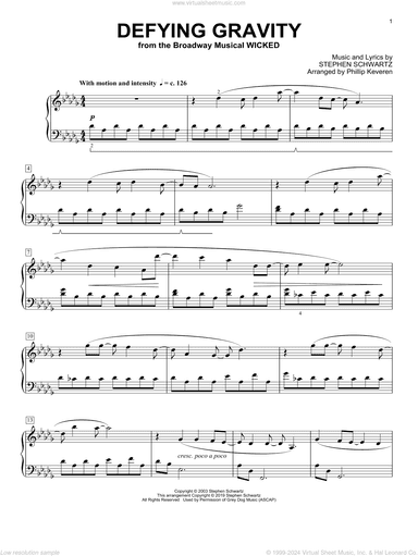 Defying Gravity [Classical version] (from Wicked) (arr. Phillip Keveren)