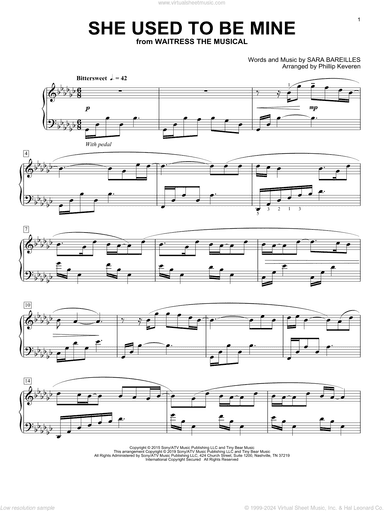 She Used To Be Mine [Classical version] (from Waitress) (arr. Phillip Keveren)