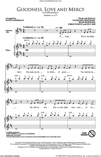 Goodness, Love And Mercy (arr. David Angerman)