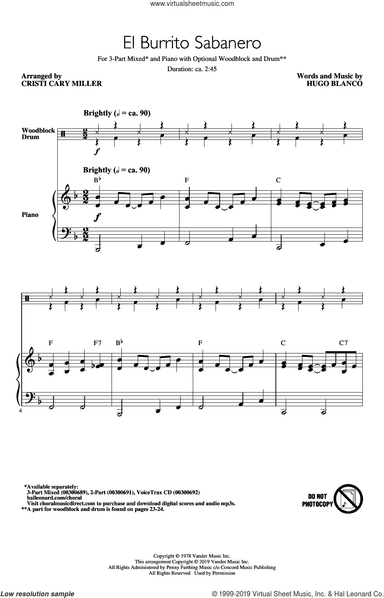 El Burrito Sabanero (Mi Burrito Sabanero) (arr. Cristi Cary Miller)