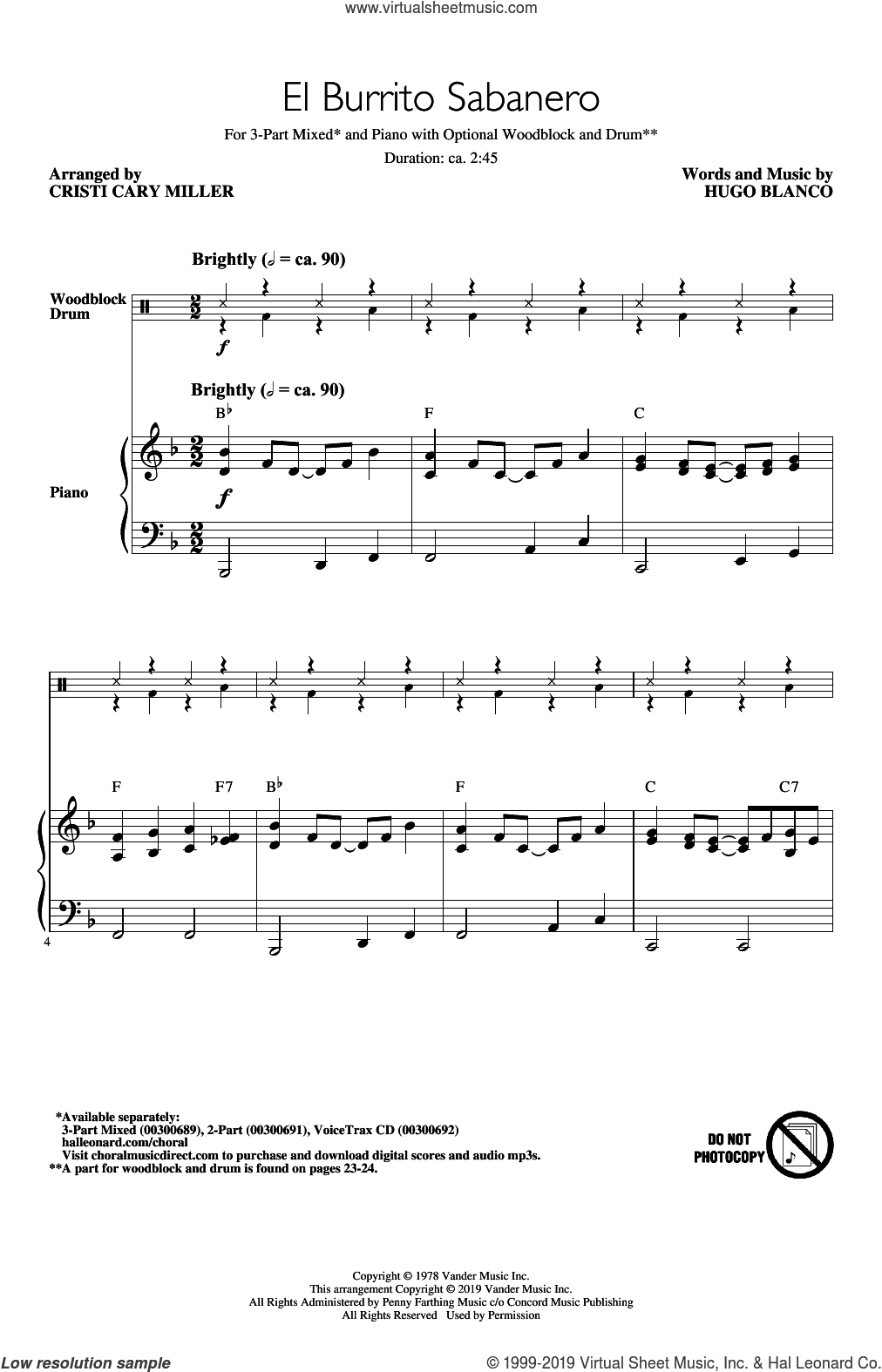El Burrito Sabanero (Mi Burrito Sabanero) (arr. Cristi Cary Miller)