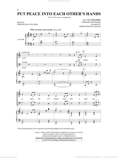 Put Peace Into Each Other's Hands (arr. John Purifoy)
