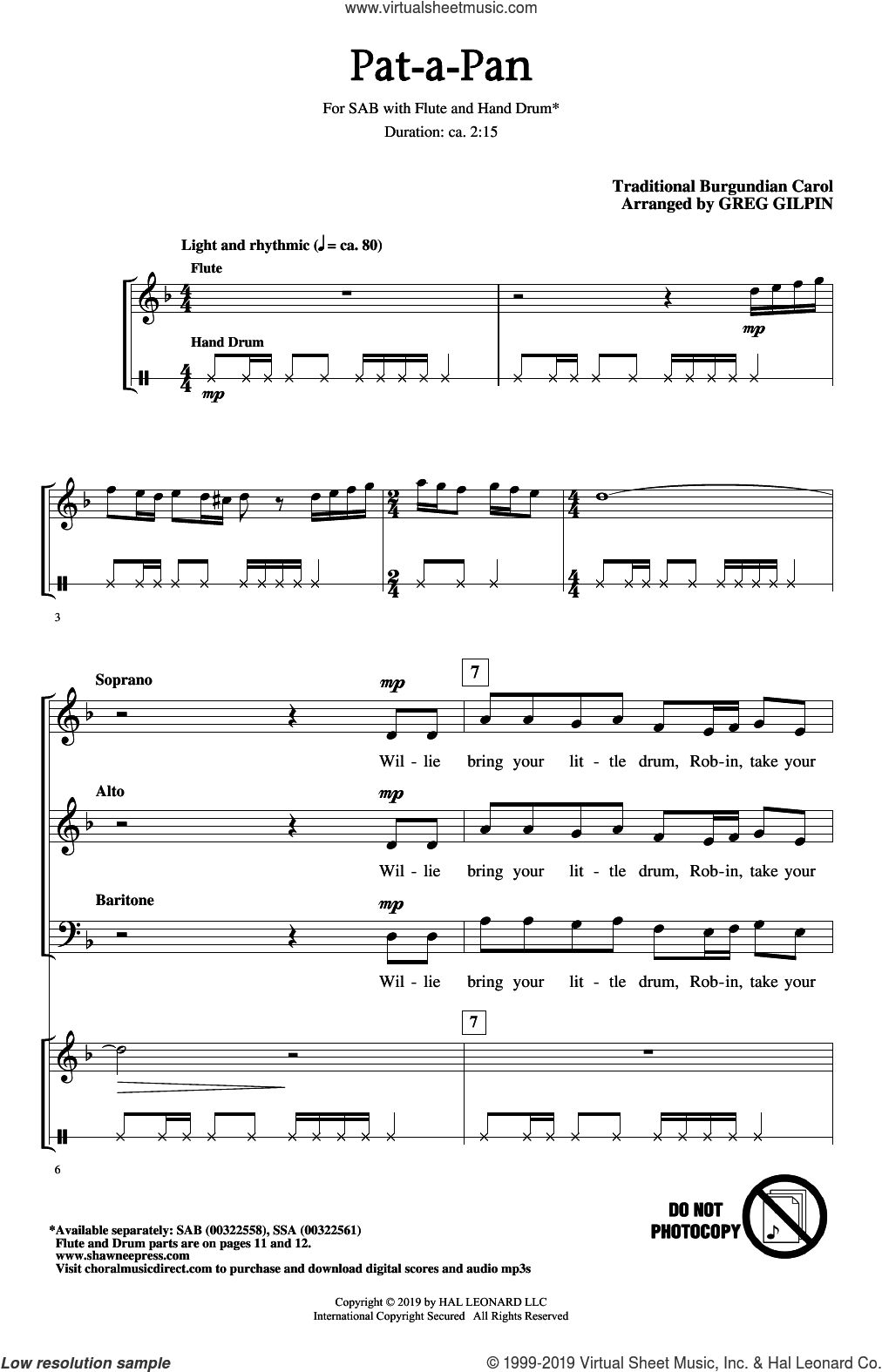 Pat-A-Pan (arr. Greg Gilpin)
