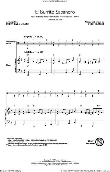 El Burrito Sabanero (Mi Burrito Sabanero) (arr. Cristi Cary Miller)