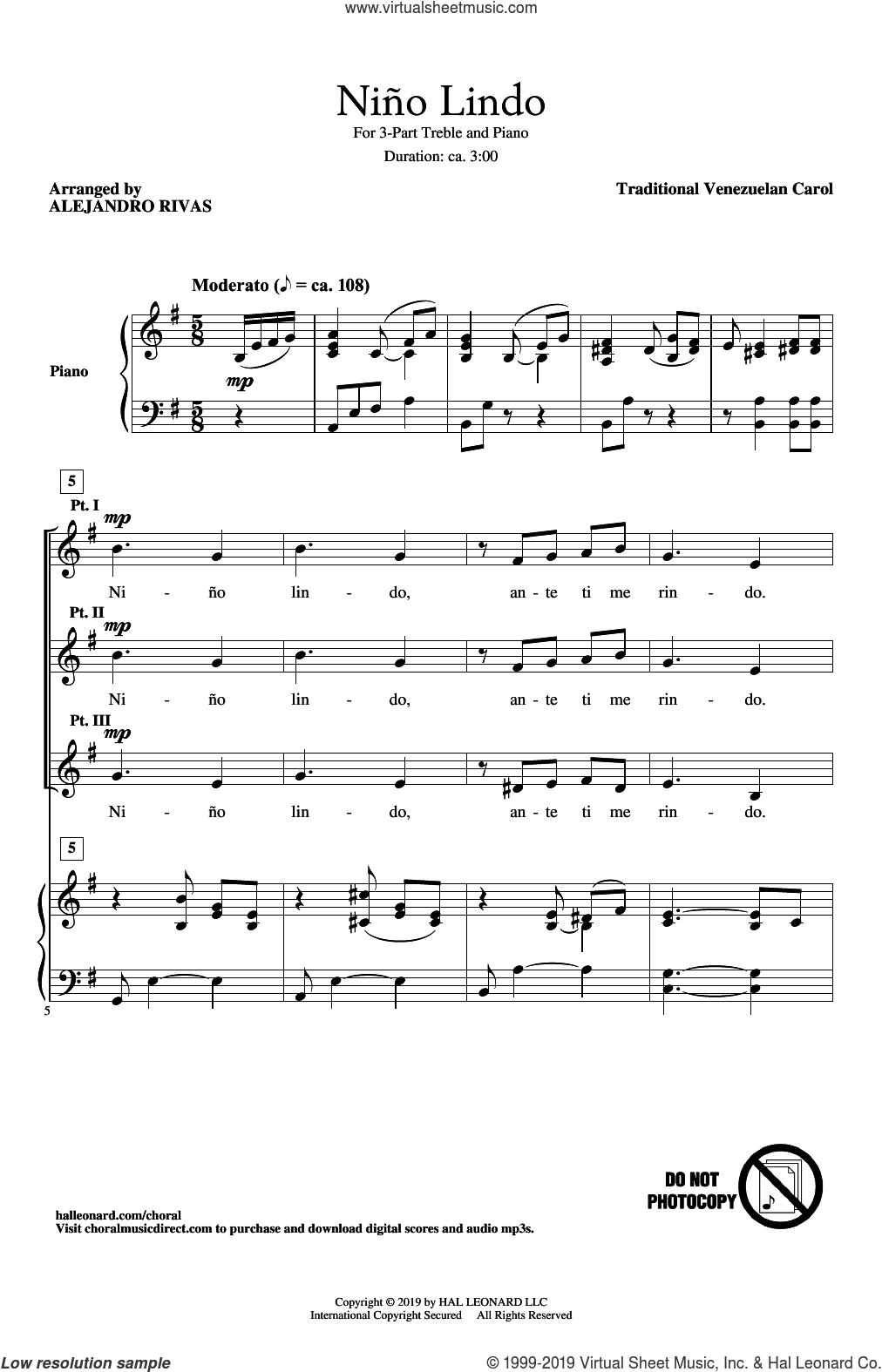Nino Lindo (arr. Alejandro Rivas)