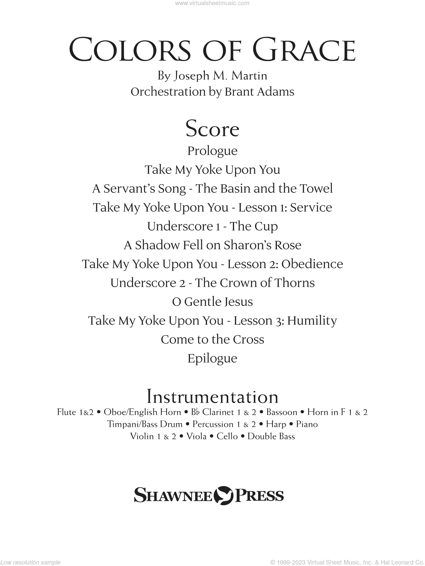 Colors of Grace, lessons for lent (new edition) (orchestra accompaniment)