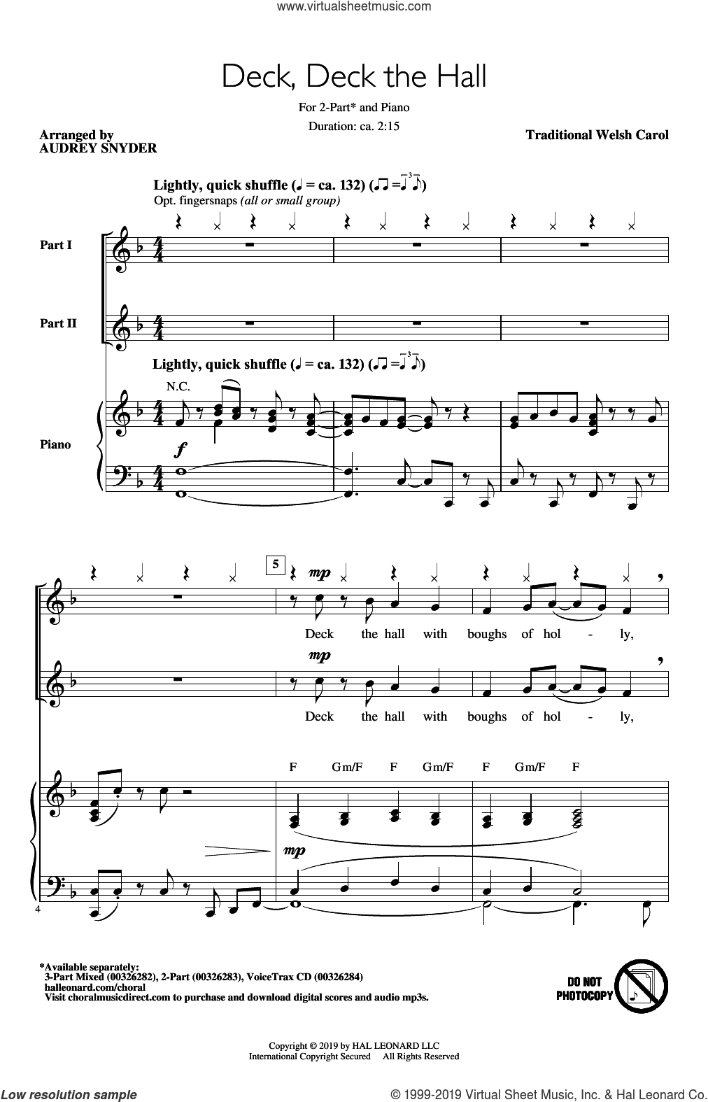 Deck, Deck The Hall (arr. Audrey Snyder)