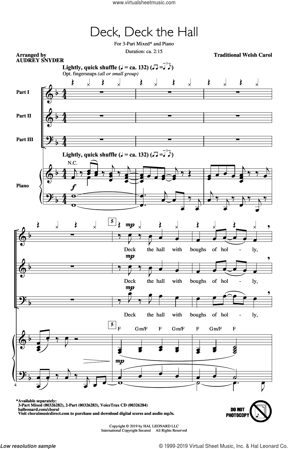 Deck, Deck The Hall (arr. Audrey Snyder)