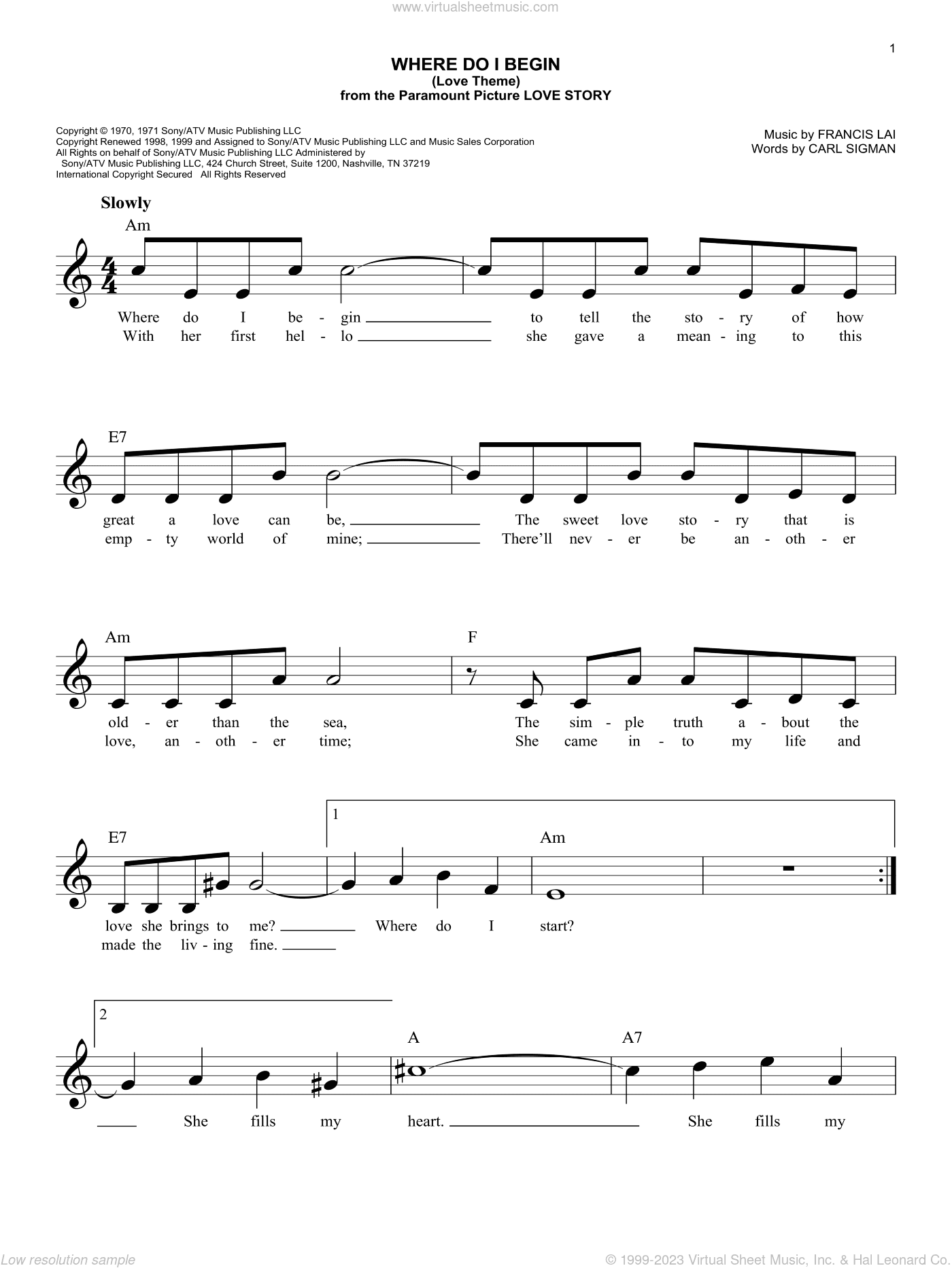Where Do I Begin (Love Theme) (from Love Story)