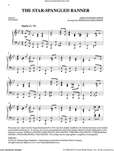 The Star-Spangled Banner (arr. Sergei Rachmaninoff) (ed. Tim Sharp)