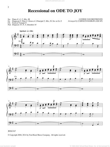 Recessional On Ode To Joy (arr. Carolyn Hamlin)