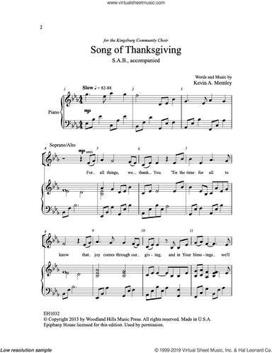 Song Of Thanksgiving