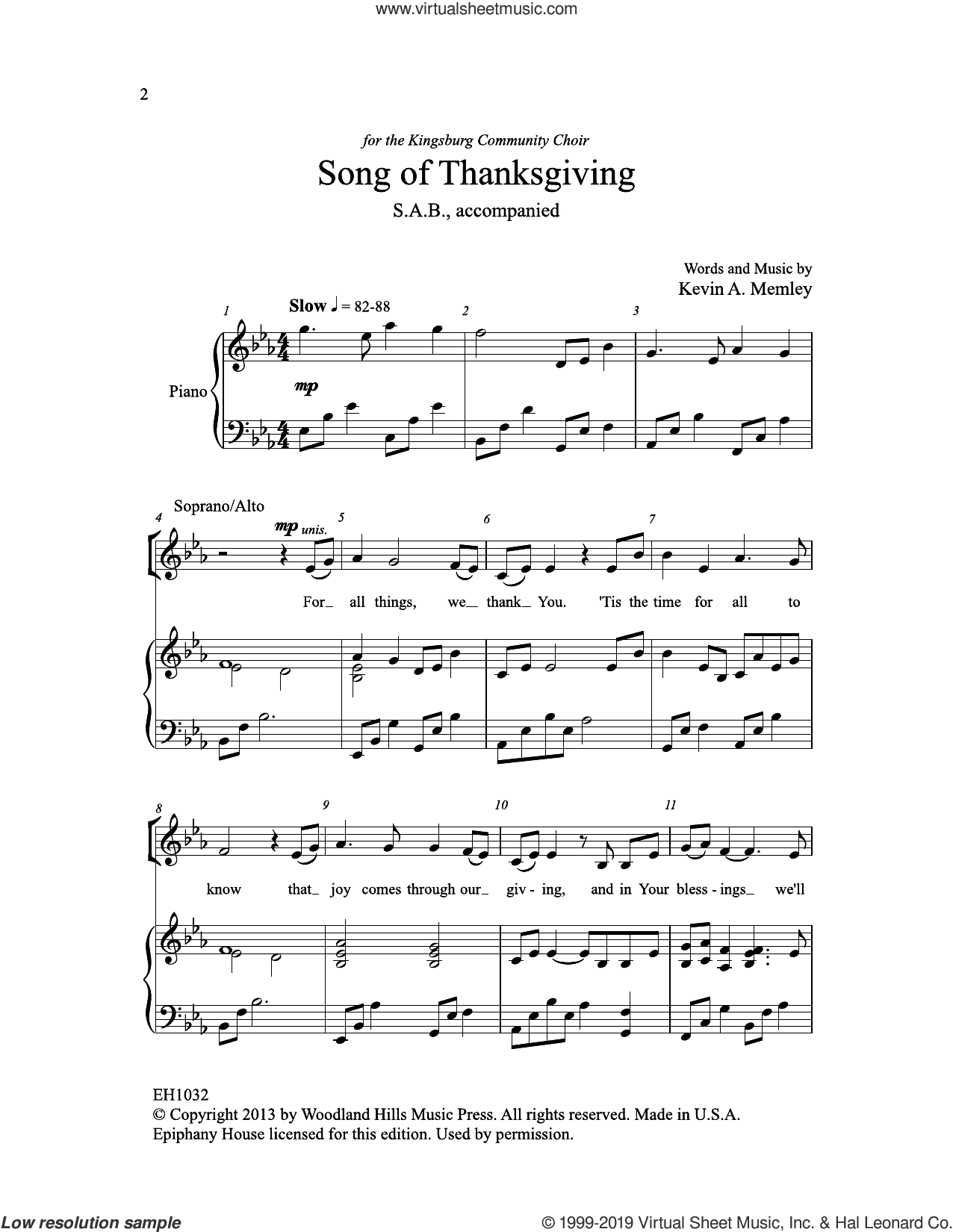 Song Of Thanksgiving