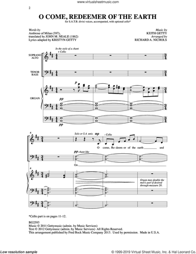 O Come, Redeemer Of The Earth (arr. Richard A. Nichols)