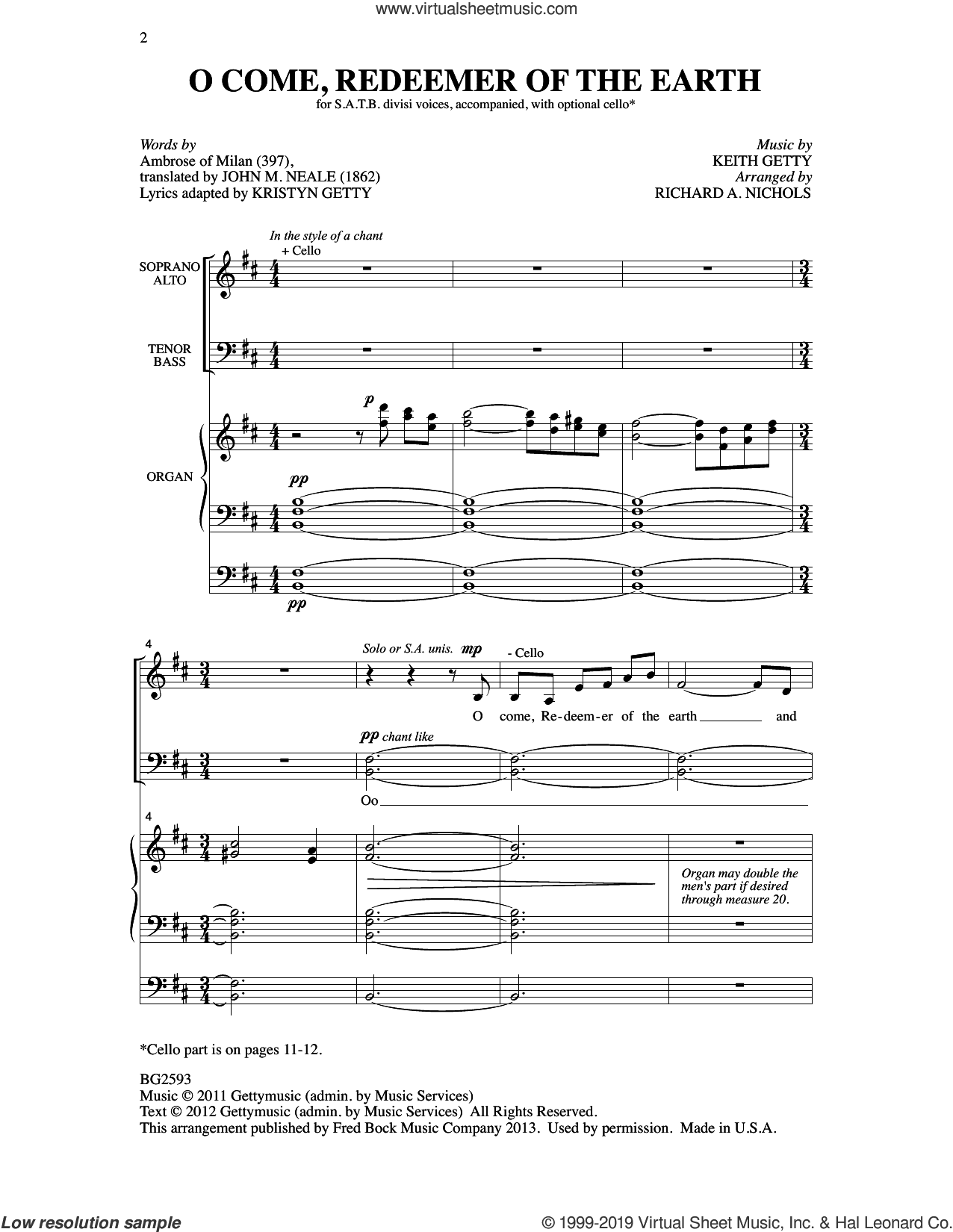 O Come, Redeemer Of The Earth (arr. Richard A. Nichols)