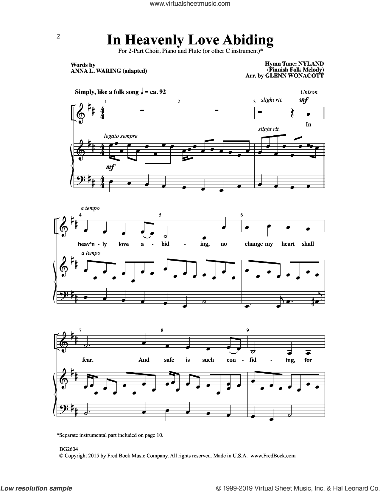 In Heavenly Love Abiding (arr. Glenn Wonacott)
