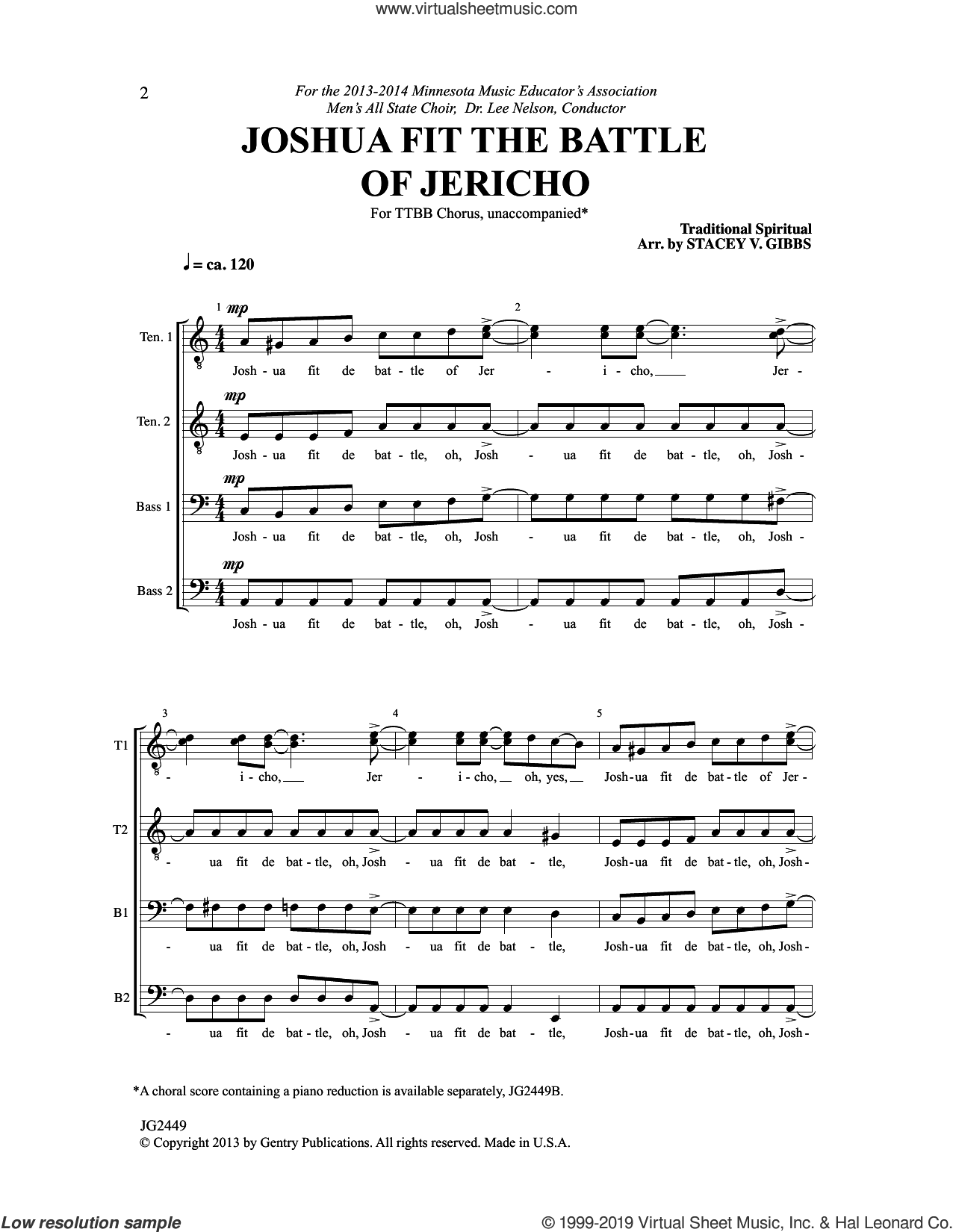 Joshua Fit The Battle Of Jericho (arr. Stacey V. Gibbs)
