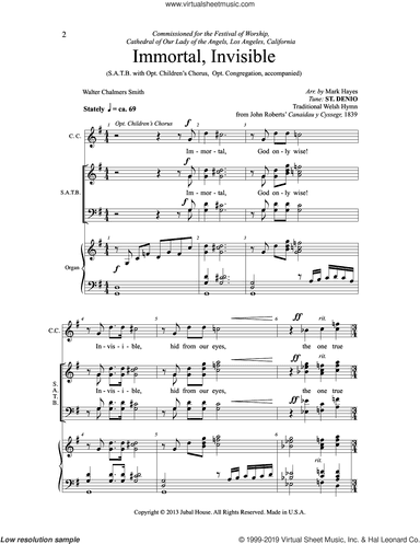 Immortal, Invisible, God Only Wise (arr. Mark Hayes)
