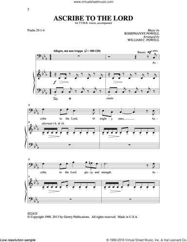 Ascribe To The Lord (arr. William C. Powell)
